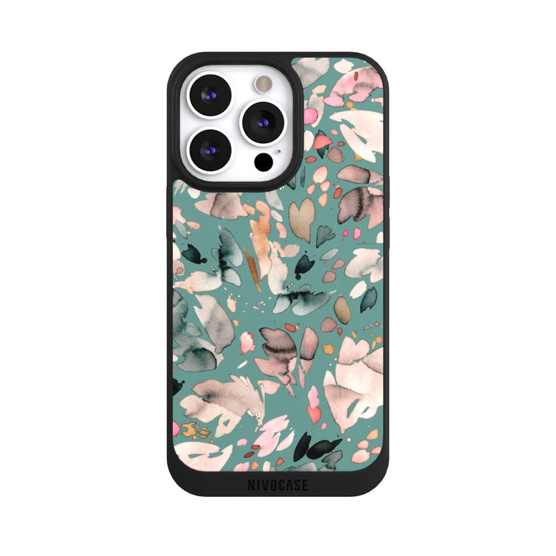 iPhone 13 Pro NIVOpure Fleurs abstraites, pétales vert