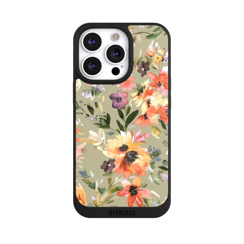 Apple iPhone 13 Pro NIVOpure Malerische tropische Blumen Salbeigrün