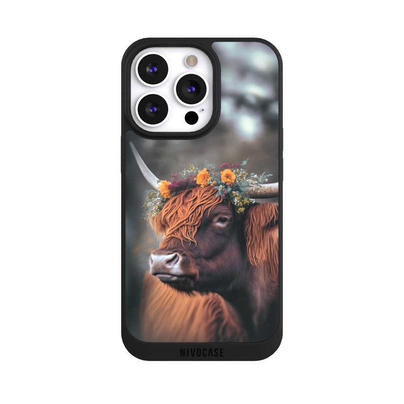 iPhone 13 Pro NIVOpure Hochland Rind mit Blumen mit KI