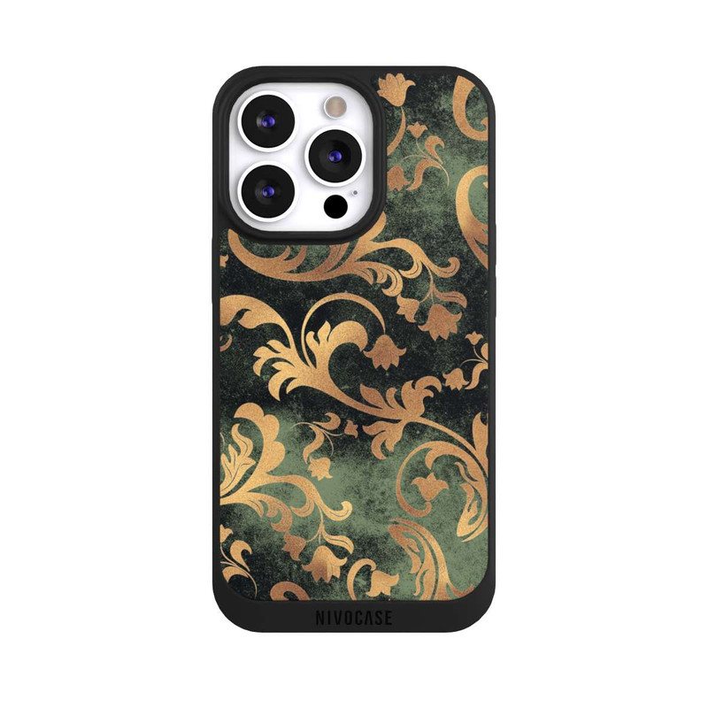 iPhone 13 Pro NIVOpure Papier Peint Damassé Vert Foncé