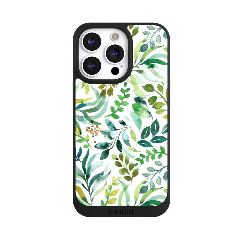 iPhone 13 Pro NIVOpure Aquarell Palmenblätter Botanisch Grün