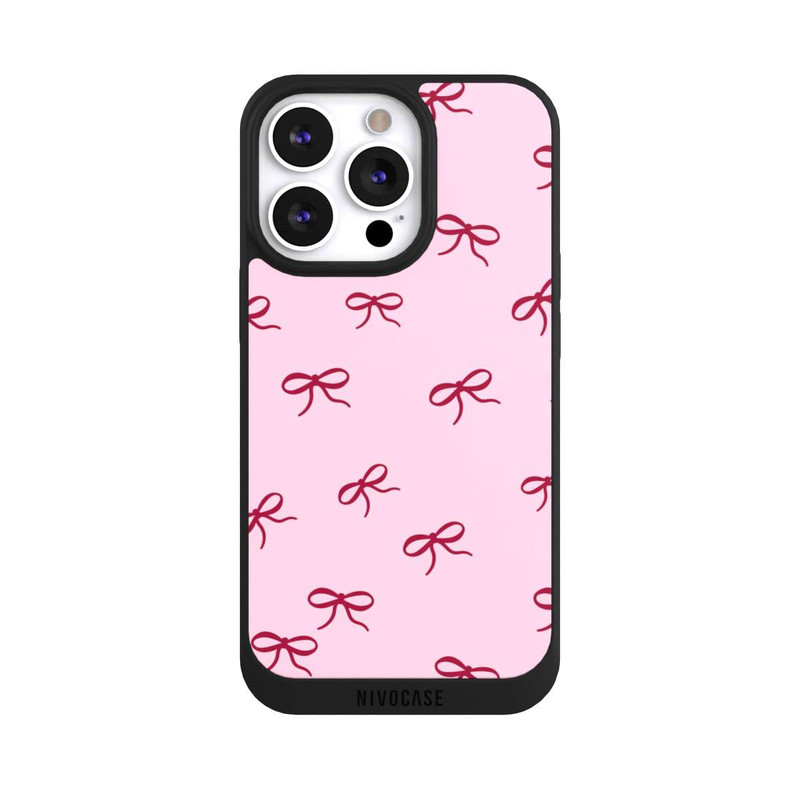 iPhone 13 Pro NIVOpure Schleifen Muster Rot Pink