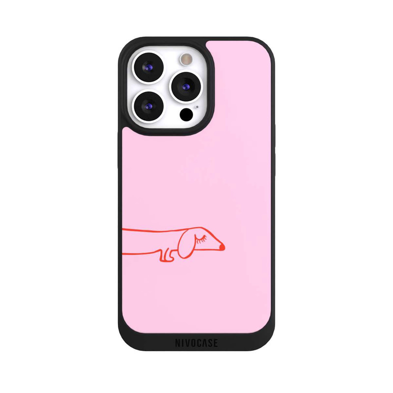 iPhone 13 Pro NIVOpure Dachshund Illustration Pink