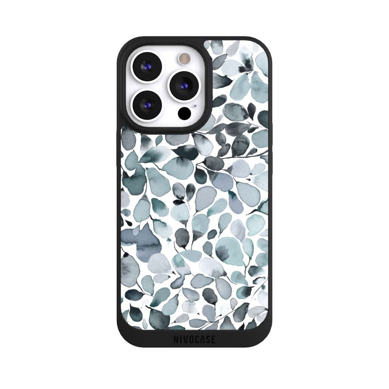 iPhone 13 Pro NIVOpure Eukalyptus Aquarell Blätter Grau