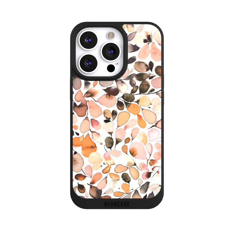 iPhone 13 Pro NIVOpure Eucalyptus Watercolor Leaves Dark Brown Autumn