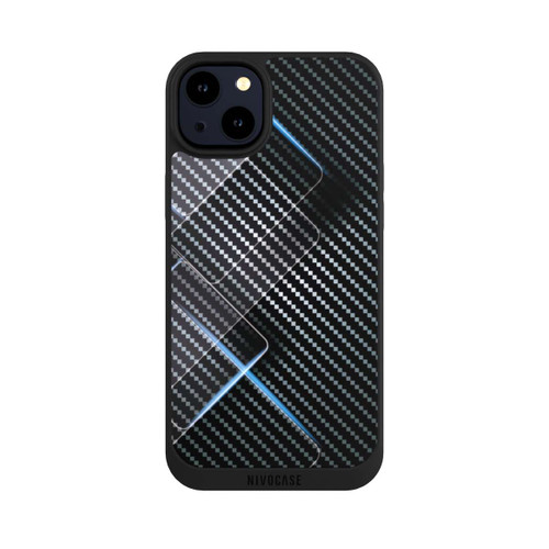 Apple iPhone 14 Plus NIVOpure Blaue Linien auf Karbon