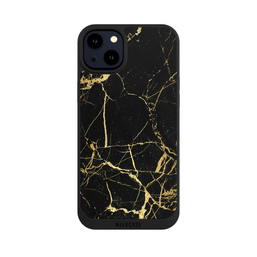Apple iPhone 14 Plus NIVOpure Schwarzgoldener Marmor-Look