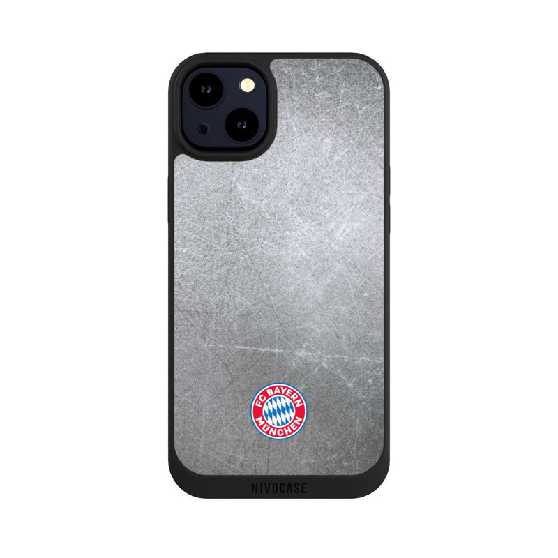 iPhone 14 Plus NIVOpure Logo FCB Classique Petit - Coloré sur Fond Métallique