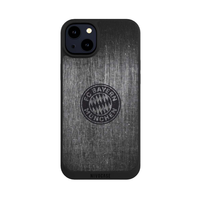iPhone 14 Plus NIVOpure Metalllook FCB Logo einfarbig
