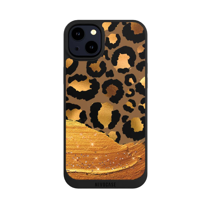 iPhone 14 Plus NIVOpure Dark Golden Leopard Glitterlook