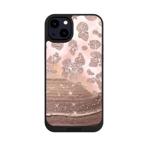 Apple iPhone 14 Plus NIVOpure Silberner Leoparden Glitzerlook