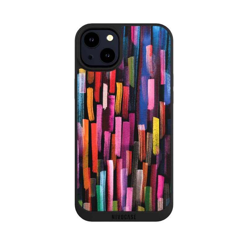 iPhone 14 Plus NIVOpure Bunte Pinselstriche schwarz