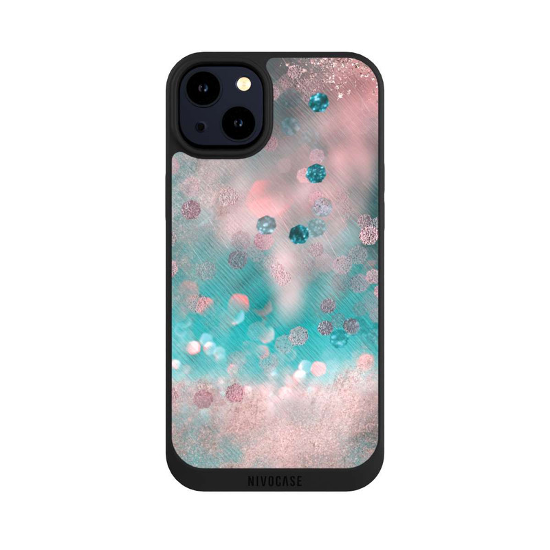iPhone 14 Plus NIVOpure Turquoise Glamour Glitter Look