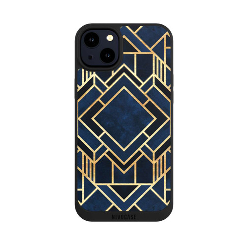 Apple iPhone 14 Plus NIVOpure Kunst Deko Blau Golddruck