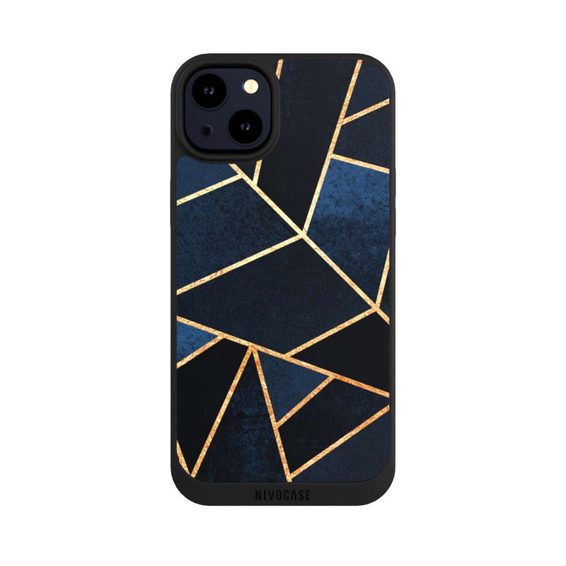 iPhone 14 Plus NIVOpure Imprimé Pierre Or Marine
