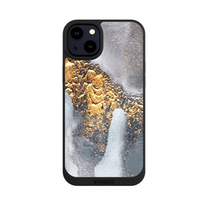 iPhone 14 Plus NIVOpure Beton-Gold-Glitzerlook
