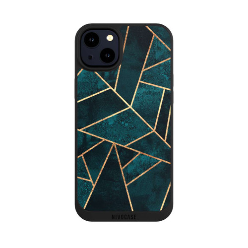 Apple iPhone 14 Plus NIVOpure Tief Blaugrün Stein Gold Druck