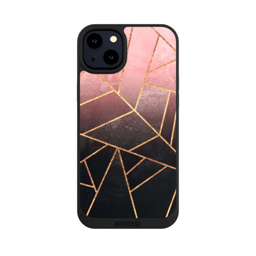Apple iPhone 14 Plus NIVOpure Pink And Black Stone Gold Print