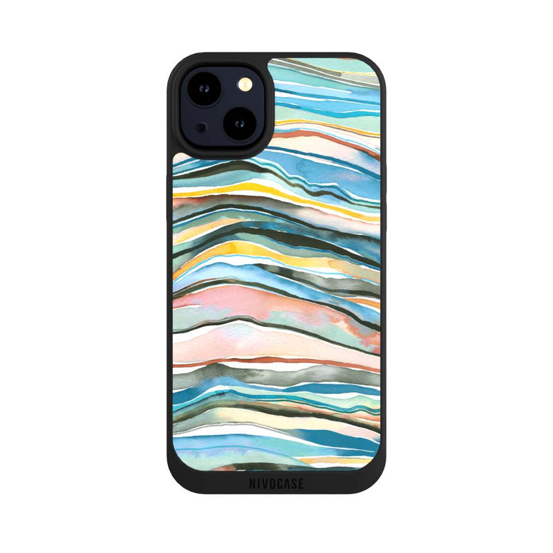 iPhone 14 Plus NIVOpure Achatschichten Aquarellblau
