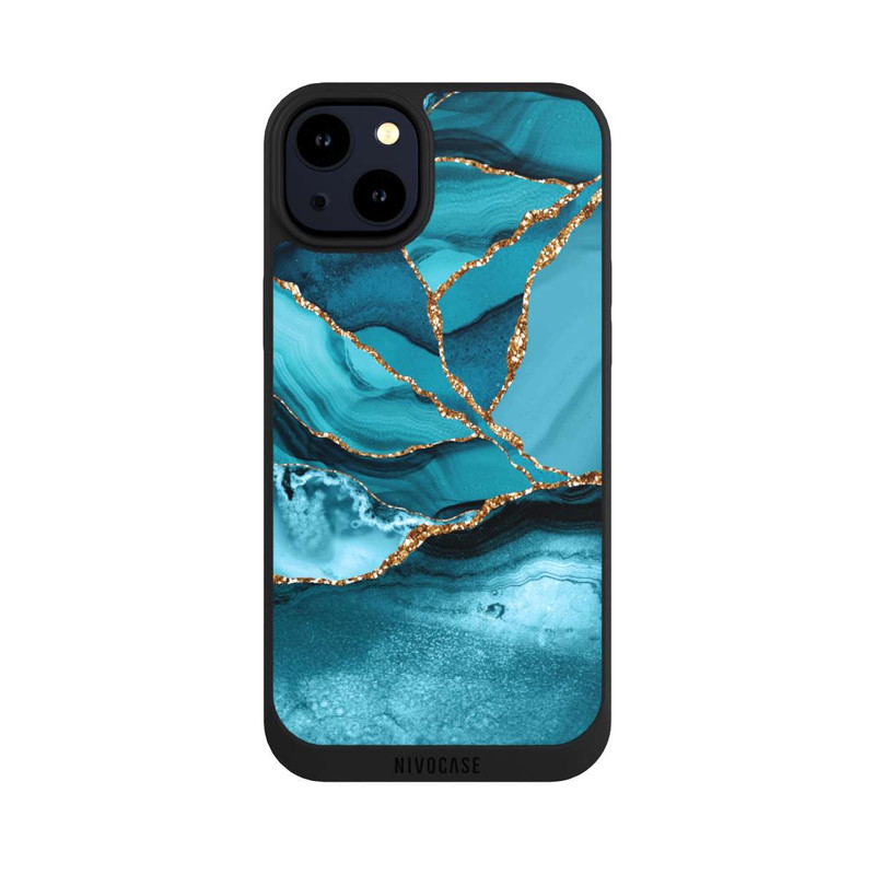 iPhone 14 Plus NIVOpure Eisblaue Marmor Landschaft
