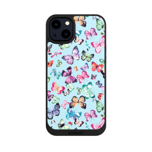 Apple iPhone 14 Plus NIVOpure Schmetterlinge rosa orange blau
