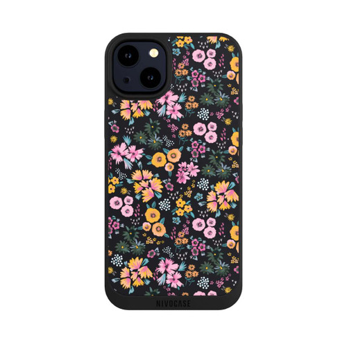Apple iPhone 14 Plus NIVOpure Kleine bunte Blumen Schwarz 2