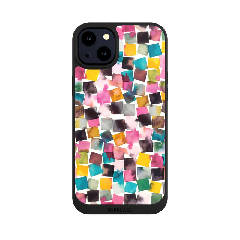 iPhone 14 Plus NIVOpure Watercolor Geometric Plaids Pink