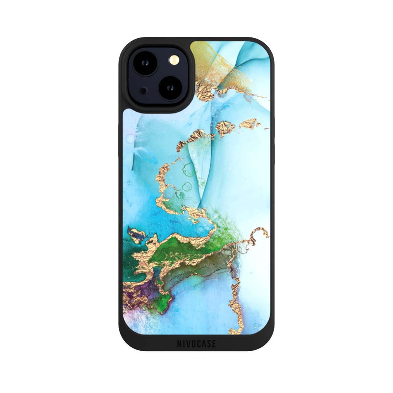iPhone 14 Plus NIVOpure Bunter Marmor-Glitzer-Look