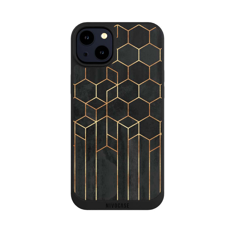 iPhone 14 Plus NIVOpure Hexagones noirs