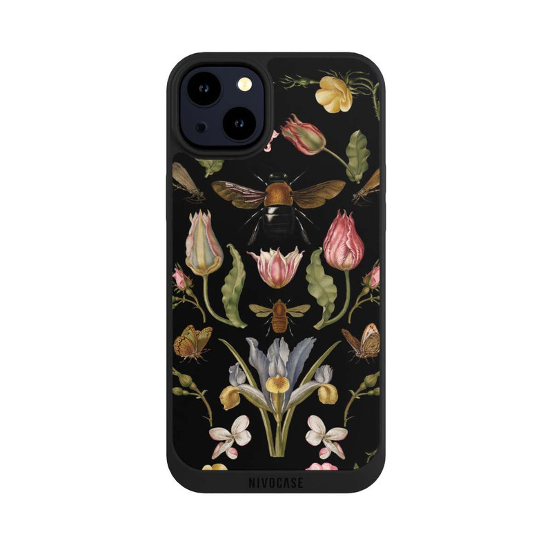 iPhone 14 Plus NIVOpure Wildblumen und Biene Schwarz