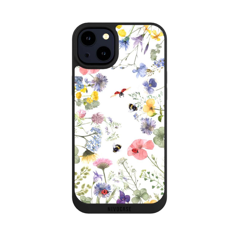 iPhone 14 Plus NIVOpure Bunte Frühlingsblumen und Bienen