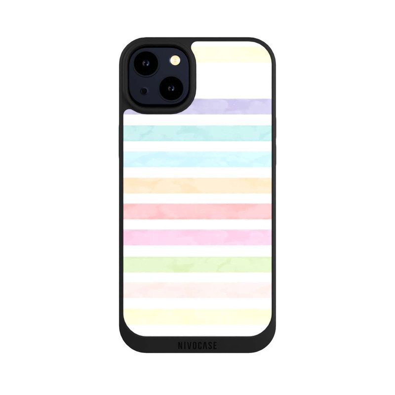 iPhone 14 Plus NIVOpure Rayures colorées arc-en-ciel