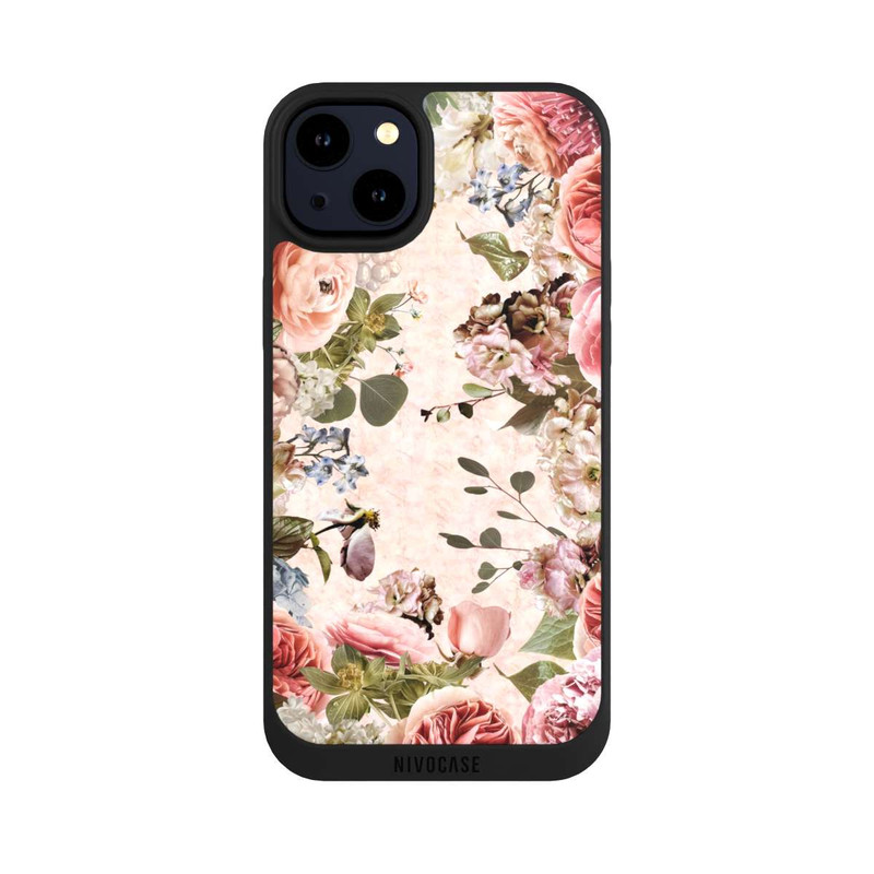 iPhone 14 Plus NIVOpure Blumenrahmen Pfingstrosen Pastell