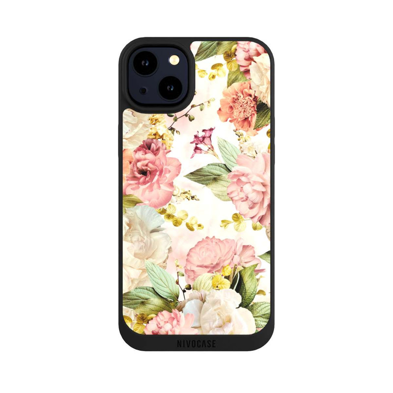 iPhone 14 Plus NIVOpure Flower Frame Peonies beige