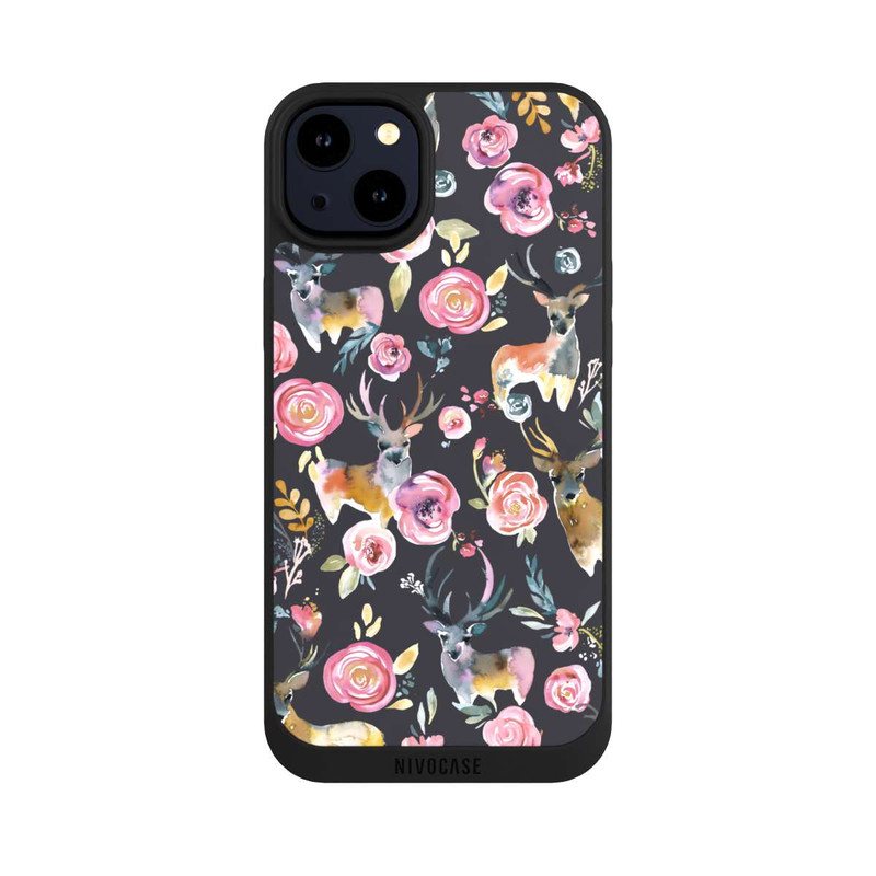 iPhone 14 Plus NIVOpure Deers and flowers Anthracite