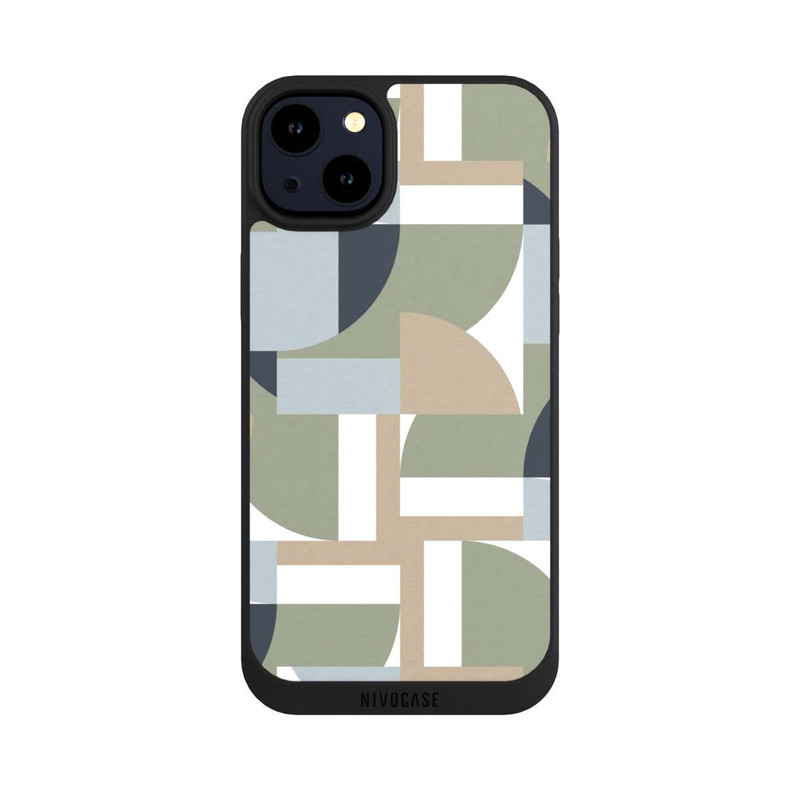 iPhone 14 Plus NIVOpure Futuristic Bauhaus Polygons Beige