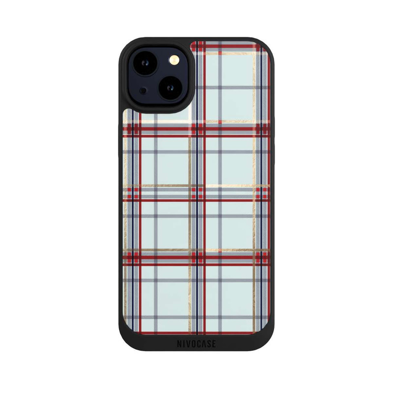 iPhone 14 Plus NIVOpure Tartan Blau