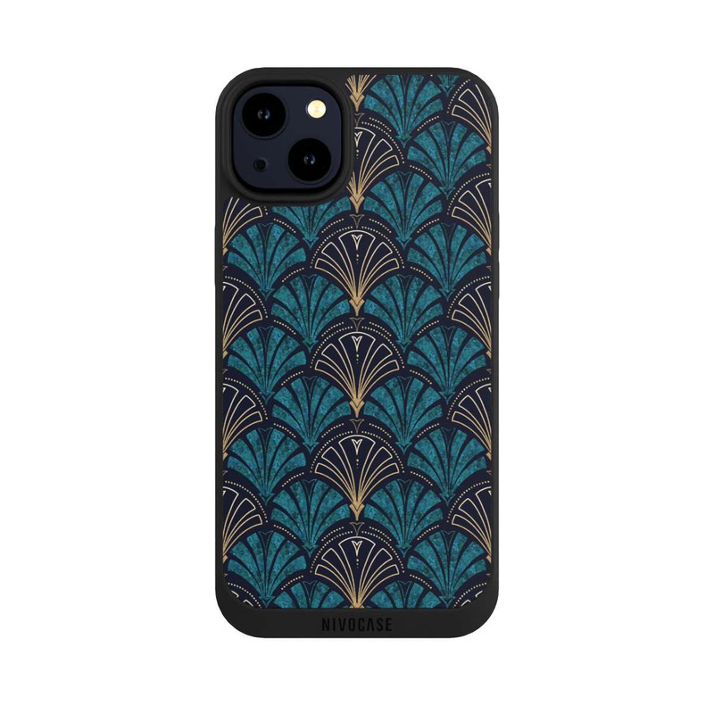 iPhone 14 Plus NIVOpure Art Deco Teal Gold Seamless