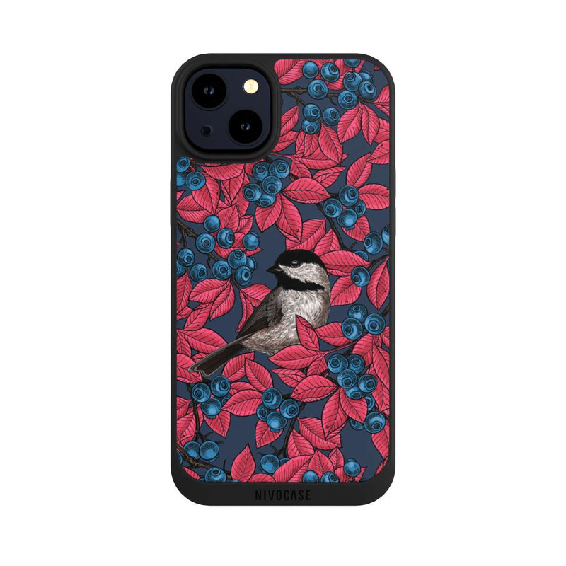 iPhone 14 Plus NIVOpure Blueberries And Birds On Navy