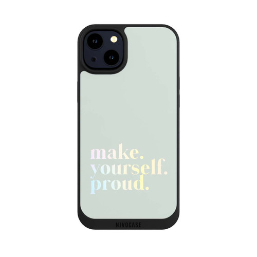 Apple iPhone 14 Plus NIVOpure Make Yourself Proud Quote-Mint and Gradient