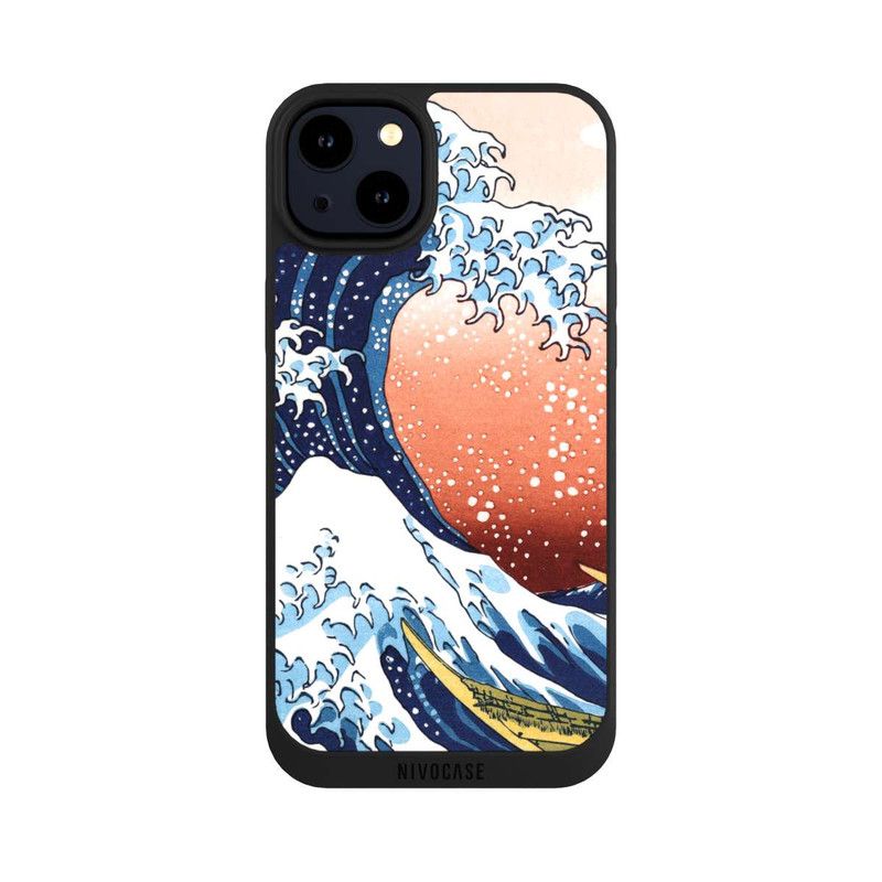 iPhone 14 Plus NIVOpure Kanagawa Wave with red background
