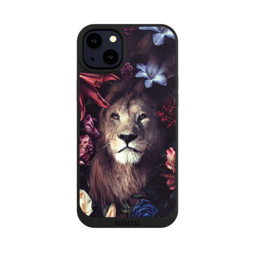 Apple iPhone 14 Plus NIVOpure Löwe Blumenrahmen