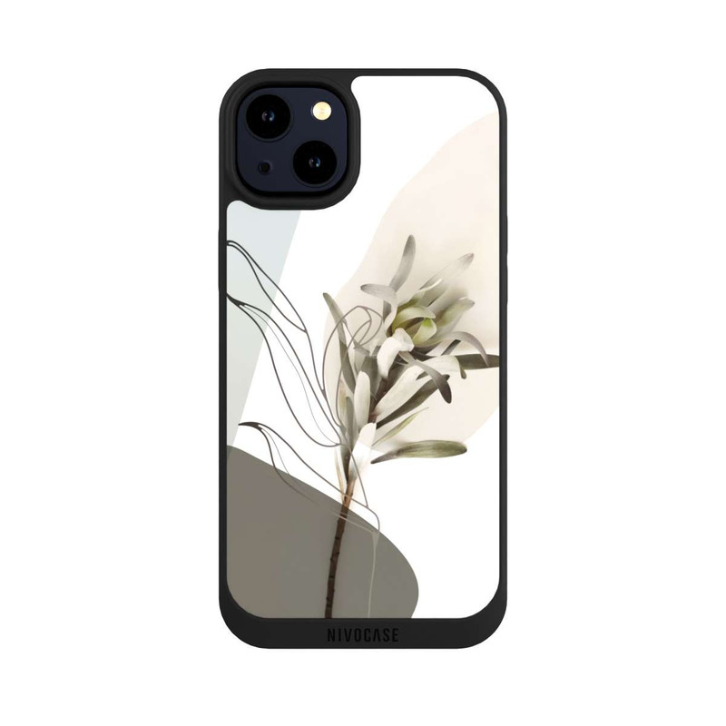 iPhone 14 Plus NIVOpure Boho Line Art Olivgrün