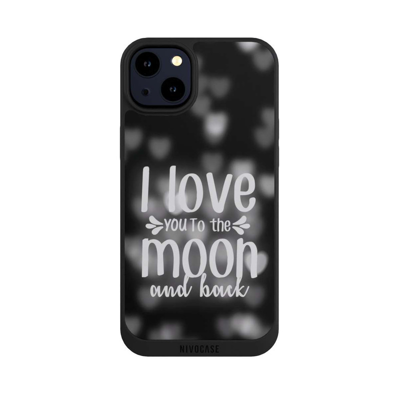 iPhone 14 Plus NIVOpure I Love You to The Moon And Back Black Hearts