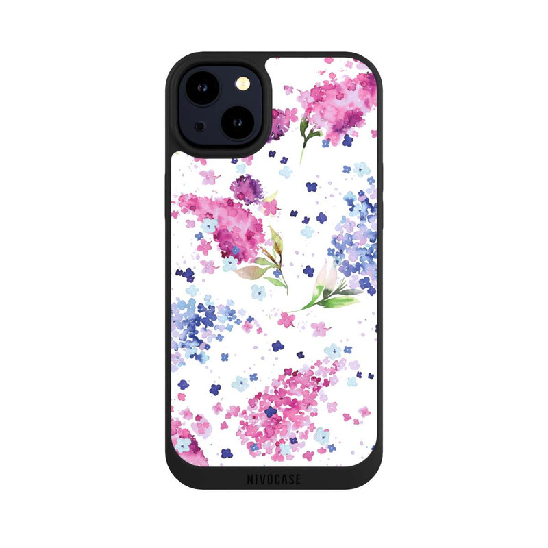 iPhone 14 Plus NIVOpure Hortensias Floraux Lilas Rose