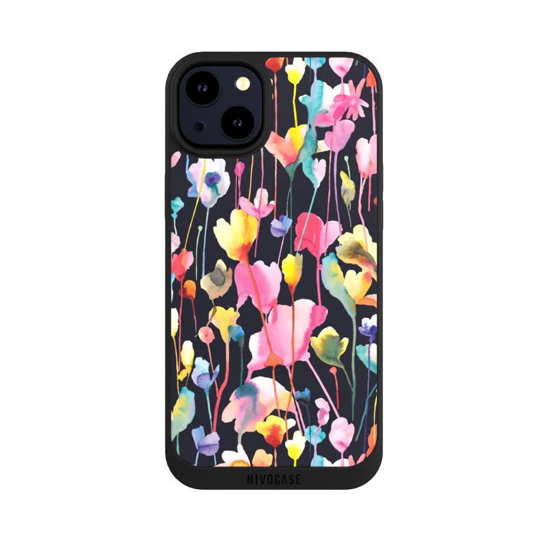 iPhone 14 Plus NIVOpure Fleurs sauvages Noir