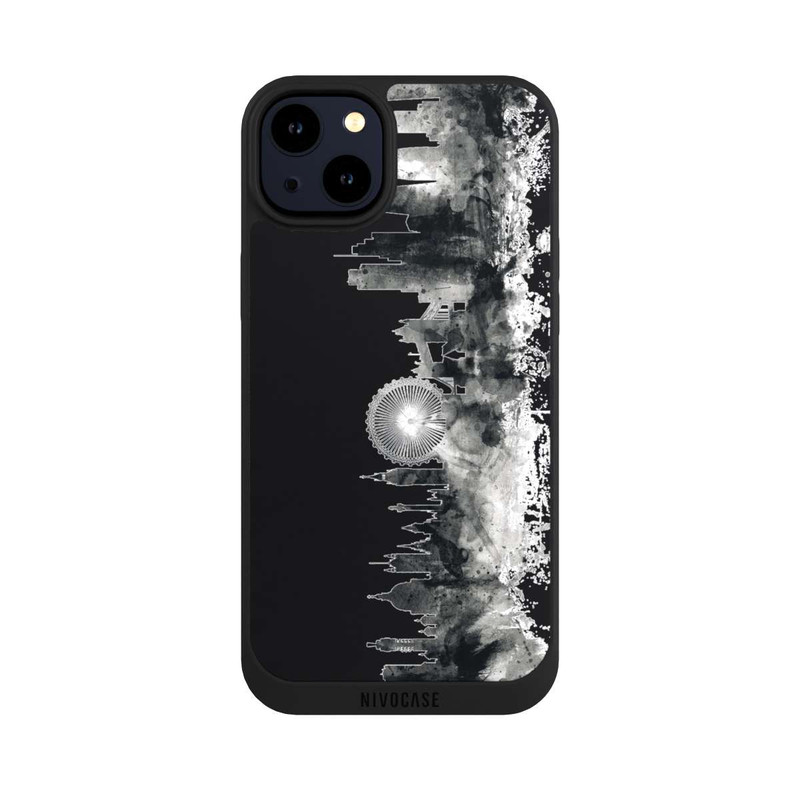 iPhone 14 Plus NIVOpure London Skyline BW Black
