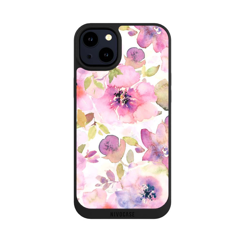 iPhone 14 Plus NIVOpure Tapete mit rosa Blumen