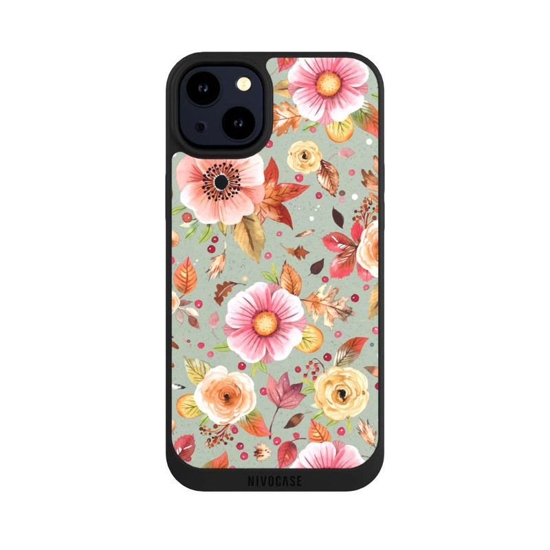 iPhone 14 Plus NIVOpure Herbstblumen Weiches Grün