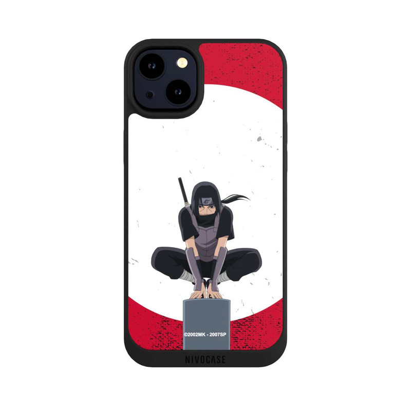 iPhone 14 Plus NIVOpure Symbole Itachi Uchiha fond rouge
